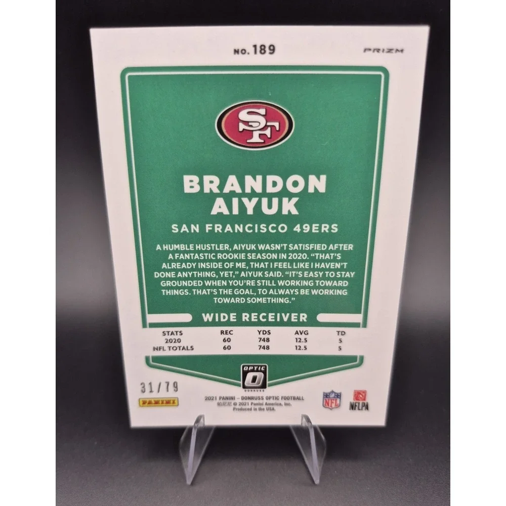 2021‎ Donruss Optic Brandon Aiyuk #189 Orange Scope /79 San Francisco 49ers